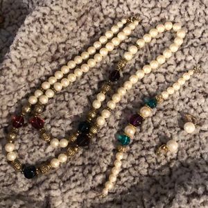 Matching necklace, bracelet and earrings set